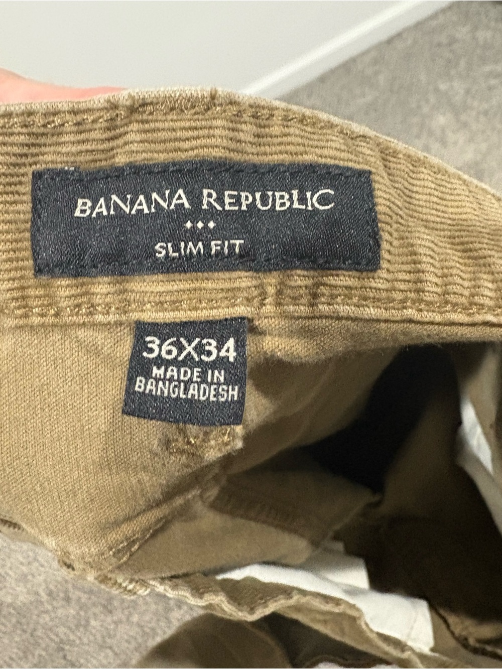 Banana Republic Men's Corduroy Slim Fit Pants in Chestnut - Picture 7 of 8